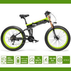 부릉이 가성비 고성능 클래식 배달용 전기자전거 1000W 지방 타이어 ebike 48v 12.8AH 도난 방지 리튬 배터리 접는 ATV 크루저 XF690 빅 프론트 포크, 녹색 큰 포크