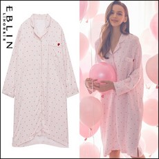 에블린 [파자마] 핑크 발렌타인데이선물 여자친구선물 기념일선물 봄잠옷 간절기잠옷 파자마파티 발렌타인_하트원피스파자마 EBPPB1215C