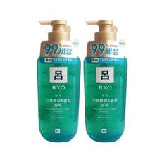 려 청아 딥클렌징 쿨링 샴푸, 2개, 400ml