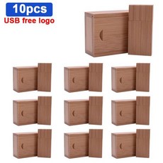 카메라SD카드 로고가 없는 나무 펜드라이브 USB, 4GBX10PCS, Carbonize with Box, 10개