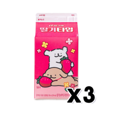 빙그레 딸기타임 팩우유 500ml x 3개