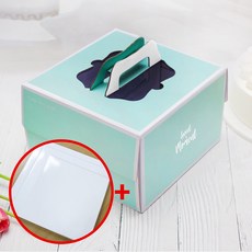 중앙패키지 화이트 파스텔 케익박스 2호SET(+받침 15cm), 받침포함 세트, 10개