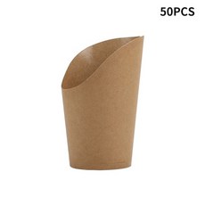 50pcs 14oz 와플 종이 컵 냉동 디저트 스낵 보관 처리 브라운 테이크 아웃 킹 용품 감자 튀김 솔리드 파티 칩, 갈색, 갈색, 50개