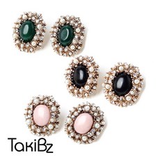 실버핑크원석귀걸이