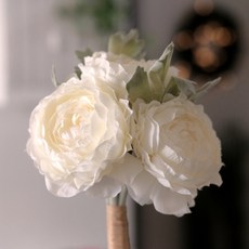 라넌큘러스 꽃다발 조화 인테리어 부케 6송이, 화이트