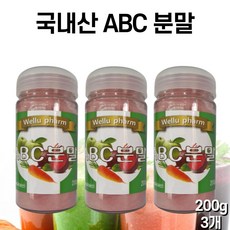 국내산 abc 주스 쥬스 분말 가루 파우더 에이비씨 사과 당근 비트 즙 사당비 대용량 마시는 타먹는 먹는 법 남성 여성, 3개, 200g