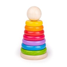 Bigjigs Toys My First Wooden Rainbow Stacker Stacking Rings 1349705 - 빅지그스