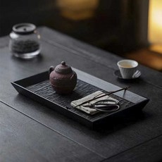 티트레이 다도 순수공 목공예 호승 건식 탄화 차판 체리원목, 길이30cm 폭18cm, 1개