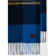 Paul Smith Lambswool Oversized Check Scarf M1A-150K-L573-45-0 Blue