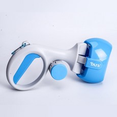 똥집게 웁스백 풉백 짧은 집게 롤백 탈부착형 휴대용 배변 수거 삽, 블루, 1개