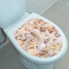 해저 동물 패턴 변기 뚜껑 스티커 멀티 스타일 욕실 장식 탈착식 그림 벽화 변기 뚜껑 커버, 1개, 없음, 14. 29 34CM M-52