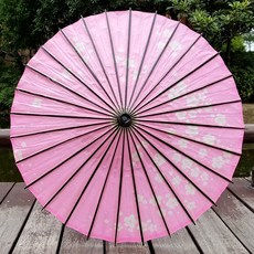 레트로 골동품 오일 종이 우산 일본식 중국 전통 수공예 우산 일본 레스토랑 전골 레스토랑 장식 우산, 84Cm 핑크 꽃, 1개