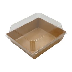 정담 정사각 샌드위치 베이커리 용기+뚜껑 세트, 50개, 크래프트 50개입, 크래프트