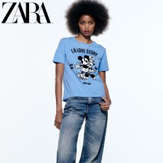 ZARA 여자 캐릭터 반팔티셔츠 여름캐주얼티 4644402 400 4644/402