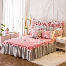 100 풀패딩 침대스커트 단건 순면 코튼 침대커버 베게커버 학생 기숙사 2메터 20 쌀 먼지방지, 십리도화