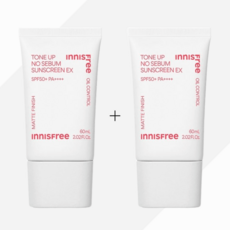 이니스프리 EX SPF 50+ PA++++ 톤업 노세범 선스크린 60ml 2개