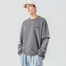 간플렉스 나는 스피드 순면 코튼 맨투맨 드랜드 레글런 나그랑 블러킹 마른남자옷 봄계절 BF 와이드 루즈핏