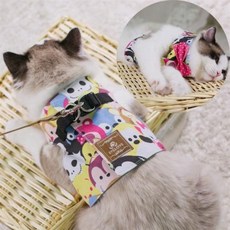음성번역기 통역기 자동 파파고 해외여행 영어 일본어 중국어 고양이 하네스 탈출 방지 작은 나비 넥타이 자켓 조끼 목줄 스트랩 부드러운 코튼 조절 가능 워킹, Smiley yellow+S For 1.5-2.5kg, 1개