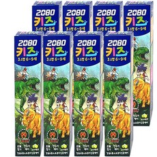 2080 2080키즈 3스텝 공룡메카드 치약75g 어린이치약(소다버블), 8개