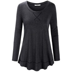 Cestyle 여성용 운동 상의 요가 러닝 셔츠 액티브웨어 티셔츠 110블루 긴팔, X-Large, 101-다크 그레이 (긴팔)
