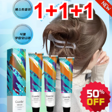 100ml*3 새치전용염색약 [인기 하애 보이는 모발 컬러] 헤이즐넛 그레이 탈색 프리 염색약 염색샴푸, 헤이즐넛 그레이브라운&과산화우유&공구*10, 3개