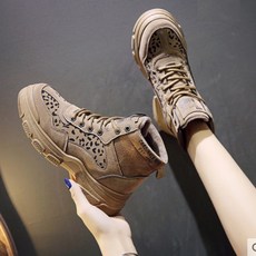 [그집옷장] 여성 패션 키높이 굽5.5cm 레오파드 호피무늬워크 하이탑 운동화 KX83