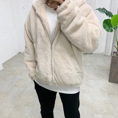 스트릿제이 누빔 밍크 후드집업