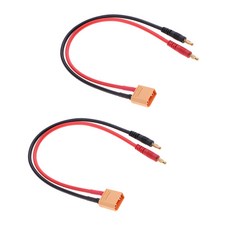 FWT RC Lipo 배터리에 대 한 2 조각 XT90 4.0mm 바나나 플러그 12AWG 케이블 커넥터, 설명, 금속 플라스틱, 블랙 레드