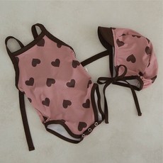 피카부 국내생산 신생아 아기 유아래쉬가드 영아 수영복모자세트 베이비 수영복