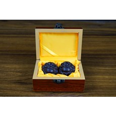 어르신 침향목 흑단 마사지 볼 호두 손지압 손바닥 안마 건강 지압볼 지압공, 해태머리 목함 + 2알1셋트1개