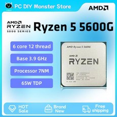 AMD 밍 프로세서 라이젠 5 5600G R5 5600G 3.9GHz 6 코어 12 스레드 C 프로세서 7NM L3 = 16M 소켓 AMD AM4 밍 프로세서 라이젠 5 제품 - amd5600g