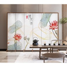 도다도다 차례 병풍 돌잔치 공예 동양화 데코 180x240 6도어 전통 이미지 추사 수묵화, 1개
