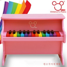 ah 어린이 피아노 디지털피아노 장남감 악기놀이 원목, 색상, 핑크 무지개 계열, 1개