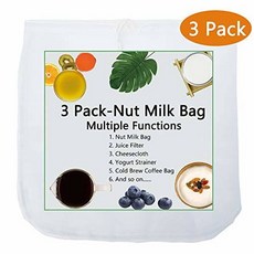 3 Pack - Nut Milk Bag-12x12 Inches - iAesthete Reusable Food G/326112