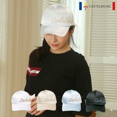  까스텔바작 여성 골프 쉬폰 리본 실크 자수 캡모자, 단품 