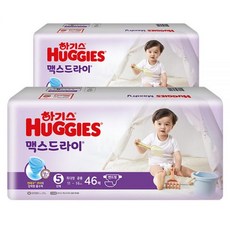 하기스 NEW 맥스드라이 밴드형 기저귀 남녀공용, 5단계, 92매