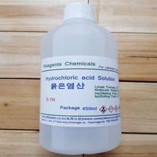 묽은염산 0.1M(0.1N) Dilute Hydrochloric Acid(HCI) 화)450ml 오피스안, 1개, 450ml