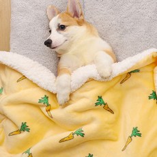 써티이얼즈 강아지 고양이 포근 뽀글이 극세사 겨울 이불담요, 해바라기, 1개
