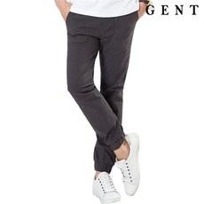 GENT 스톤 지퍼 스판 조거 팬츠 애쉬블랙