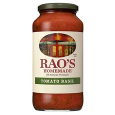 Rao's Homemade Tomato Sauce 라오스 홈메이드 토마토 바질 다목적 파스타 소스 24oz(680g) 4팩