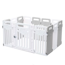 펫홈 높은 울타리 강아지 고양이 반려동물 펜스 73cm 12 1 그레이&amp;화이트, 그린 화이트（10 1）, 1개