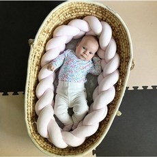 [아라얍] 북유럽 아기 침대 범퍼 꽈배기범퍼 안전 가드 뒤집기 떨어짐 방지 벽 울타리 꽈배기 쿠션 유아 신생아 꽈배기 롱쿠션 (퍼플 그레이 핑크 3종), 퍼플