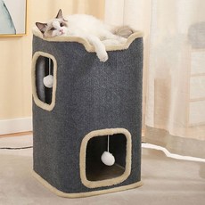 Pet'smate 반려동물 초대형 극세사 고양이 하우스 숨숨집 스크래쳐