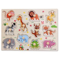 장난감 퍼즐 용 나무 몬테소리 1-2 3 세 핸드 그랩 보드 교육 학습 매칭 게임, [24] WT583 30x22cm, 1개