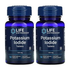 1+1 라이프익스텐션 요오드화 칼륨 포타슘 130mg 14정 칼슘 인 함유, 1세트