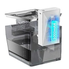 고양이정수기 애견정수기 물 디스펜서 급수기 투명, 실버3000mAH+필터6+필터면2(반년패키지, 1개