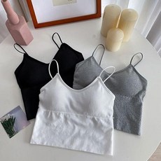 [오노마] ONM 여성 베이직 3컬러 캡내장 캐미솔 브라렛 끈나시