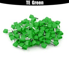 1000PCS 이중선 절연 자동압착단자 TE0508 TE1512 튜브형 압착단자/냉압착단자/케이블커넥터/도선커넥터, 35.Green - TE2510 1000PCS