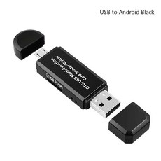 2in 1 다기능 USB OTG 카드 리더기 TF SD MMC용 어댑터 스마트폰 태블릿용, 02 Black