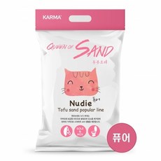 퀸오브샌드 누디 고양이 두부 퓨어 모래 3kg 6개, 퓨어모래 3kg 6개 (1박스),